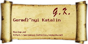 Germányi Katalin névjegykártya